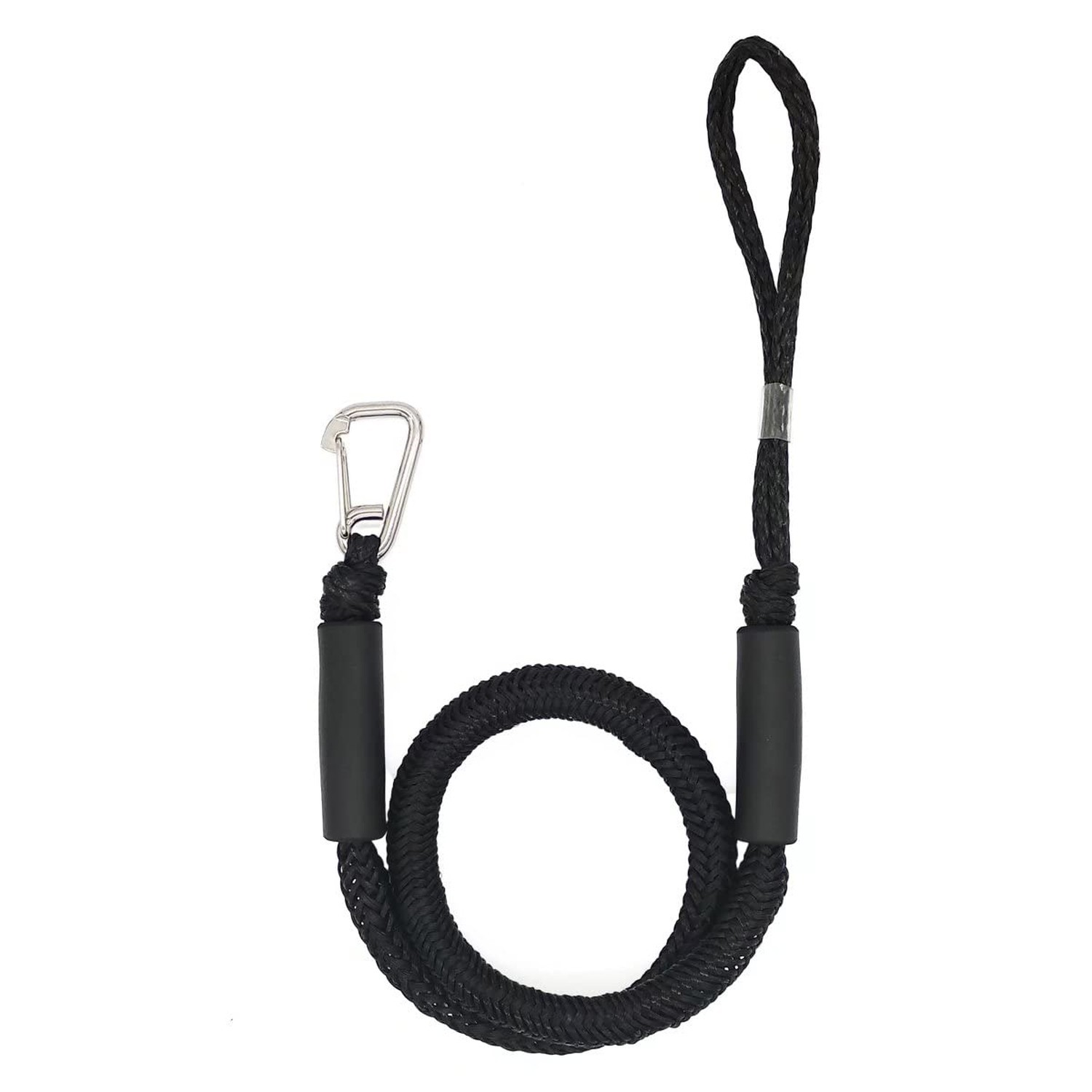 Bungee Dock Line with Hook, Black Mooring Rope for Boat 4 ft 4 Pack