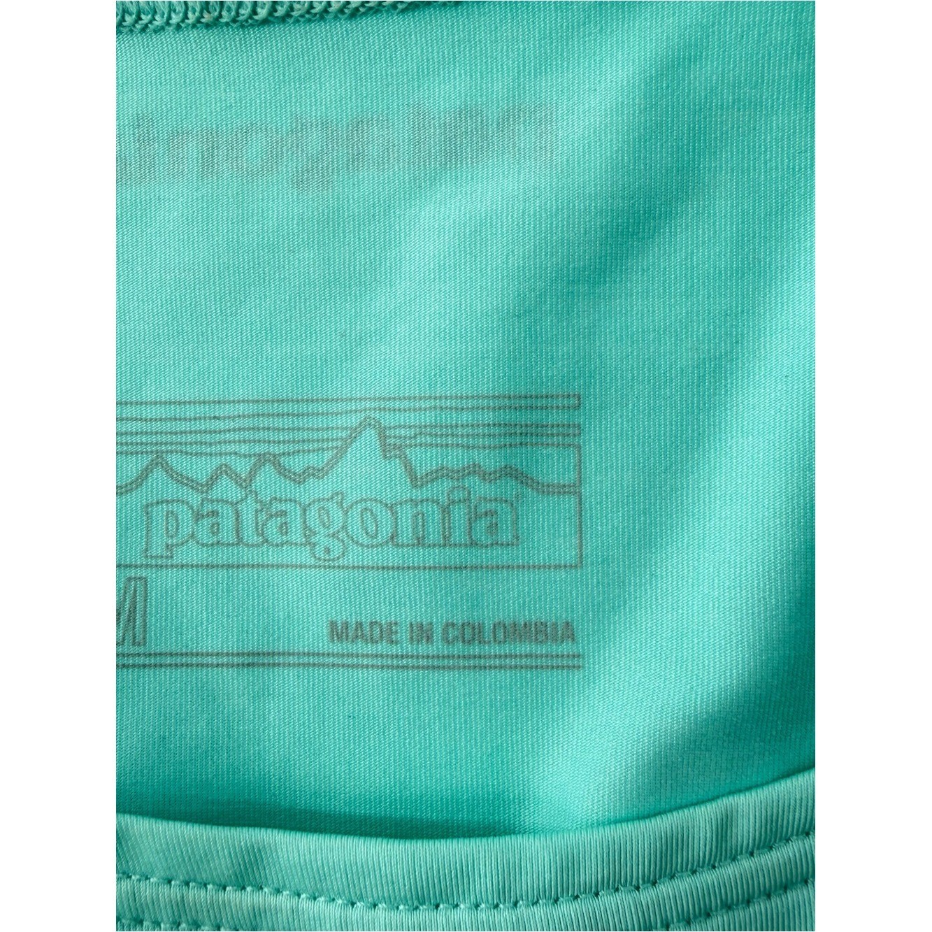 Patagonia Micro Swell Rash Guard Blue Teal Top Women’s Sz M Surfing Active Beach