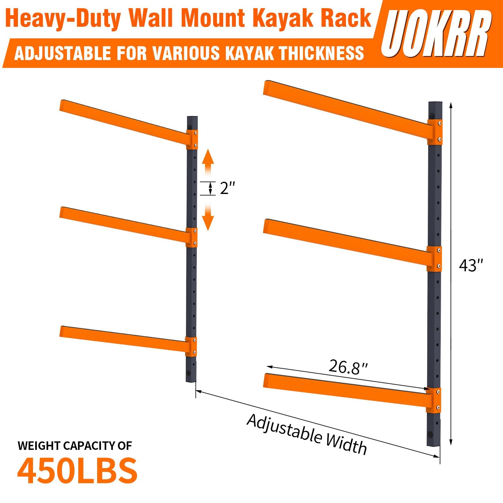 Uokrr Kayak Storage Rack Wall Mount Kayak Racks For Indoor Outdoor Storage