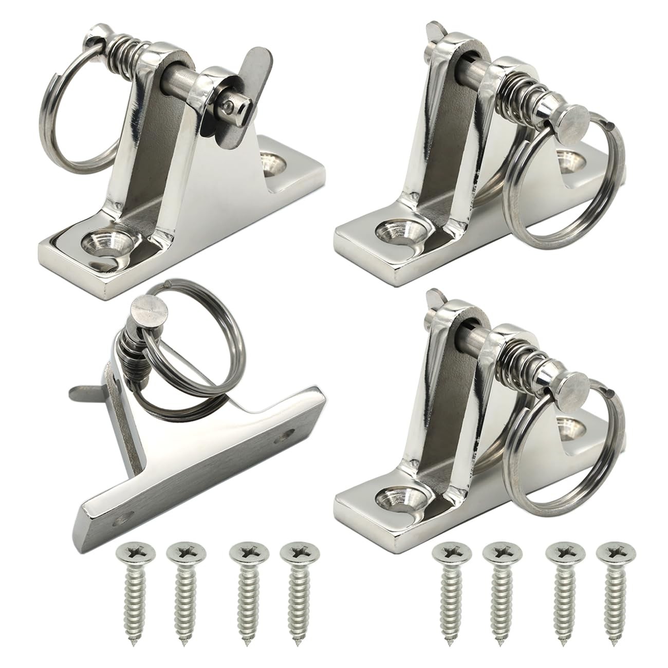 Marine Bimini Top Deck Hinge 316 Stainless Steel Quick Release Pin Ring