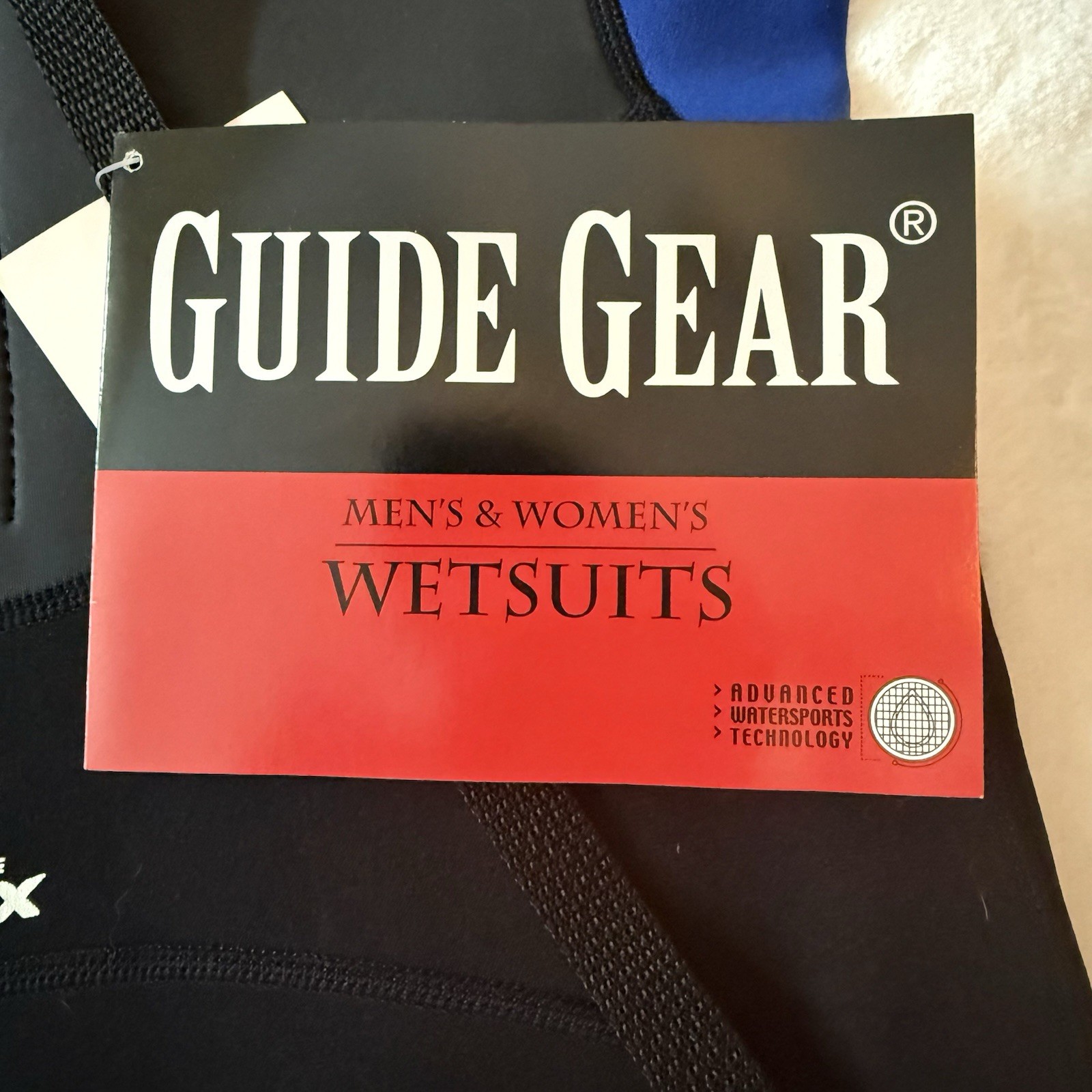 NWT Men’s Large Guide Gear Spring Wetsuit Black Blue Surfing Diving Bodyboarding