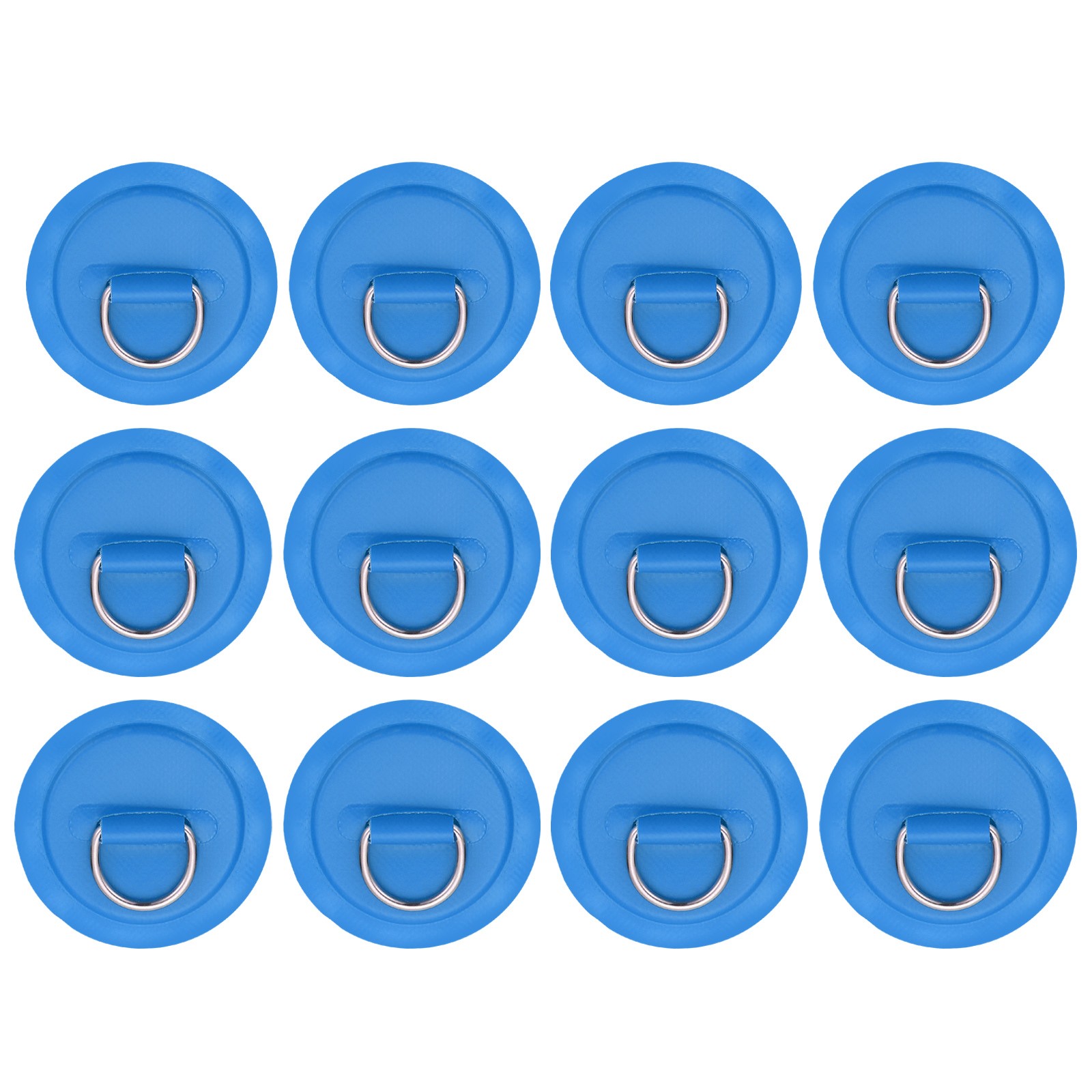 12Pcs 3.1″ Paddle Board D Rings Stainless Steel D-Ring Patch Blue