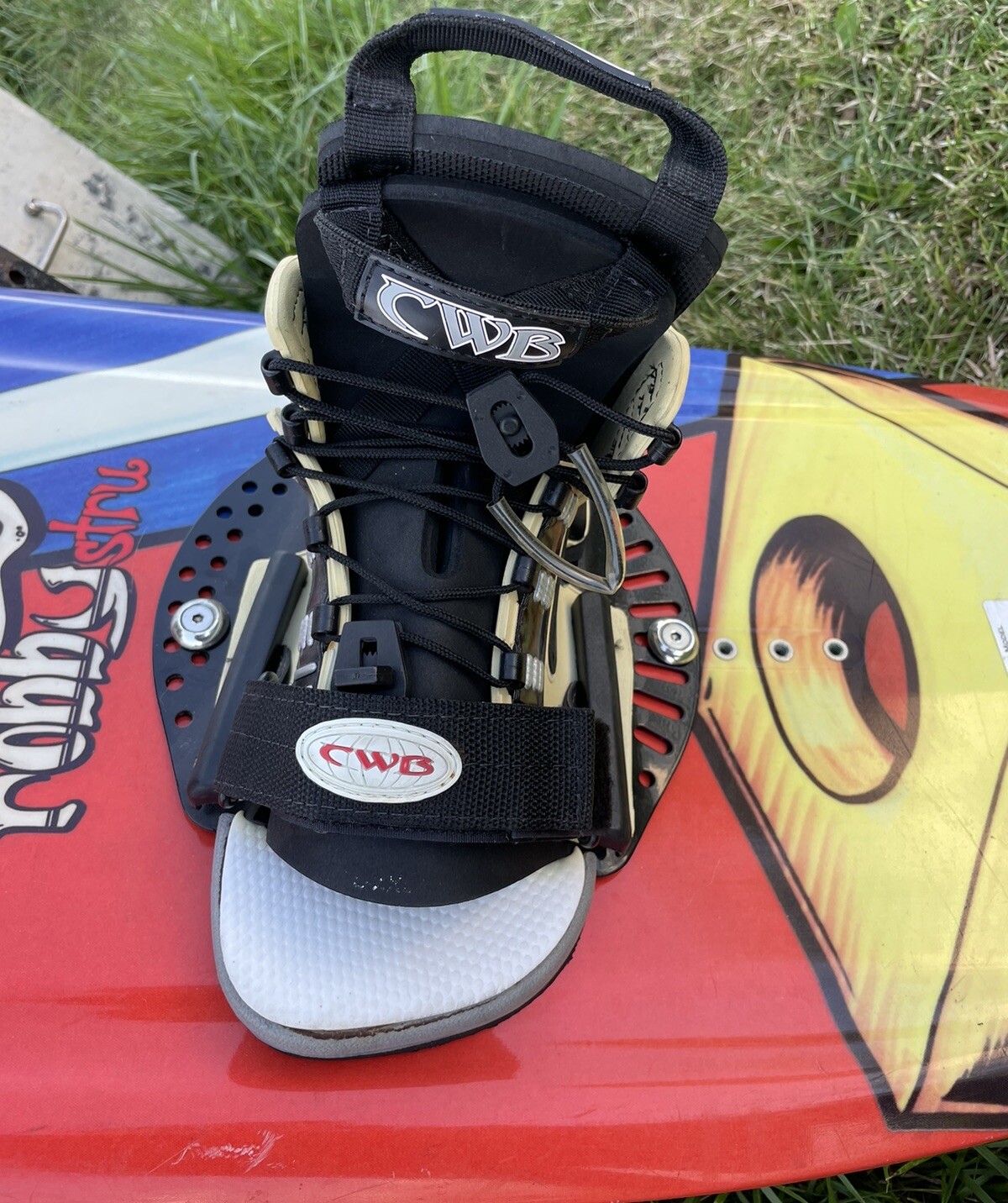 Vintage Cwb Robby Stru Wakeboard 132cm W/ Torq Bindings Large/XL Pro Model 3082