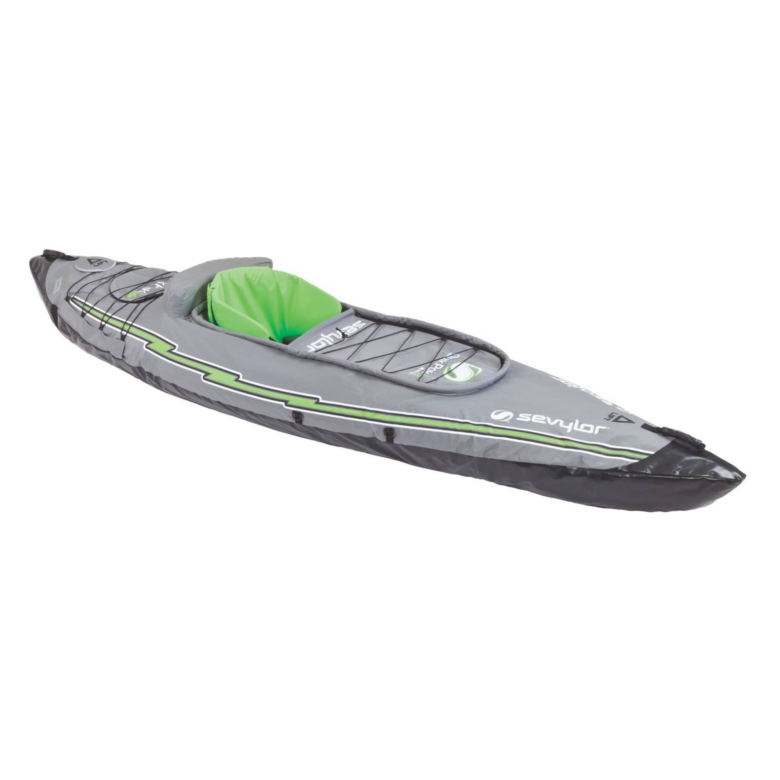 Sevylor QuickPak K5 1 Person Inflatable Kayak with Hand Pump and Paddle, Gray