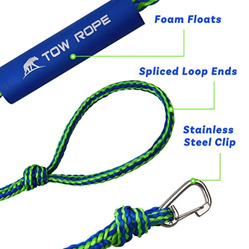 PWC Dock Lines Mooring Rope Bungee Dock Lines with Foam 2pack 0.39inch*10ft