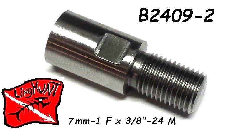B2409-2 Adapter 3/8″-24 Male x 7 mm -1 Female Stainless polespear