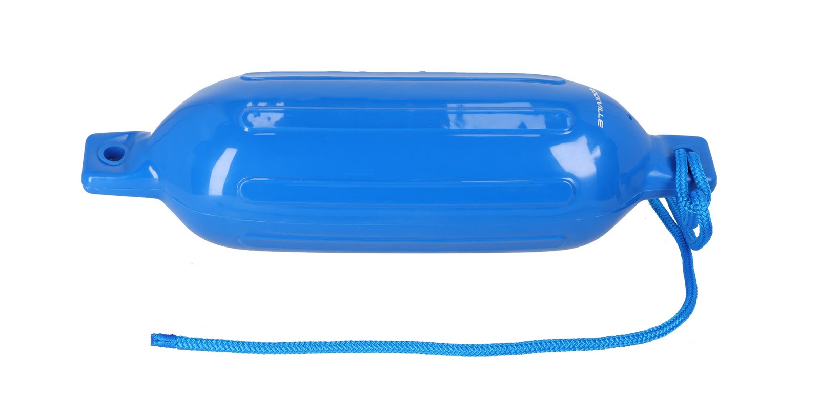 (2) Rockville FEN165-BLUE 6.5″x23″ Boat Fenders + 10 Foot Line Marine Bumpers