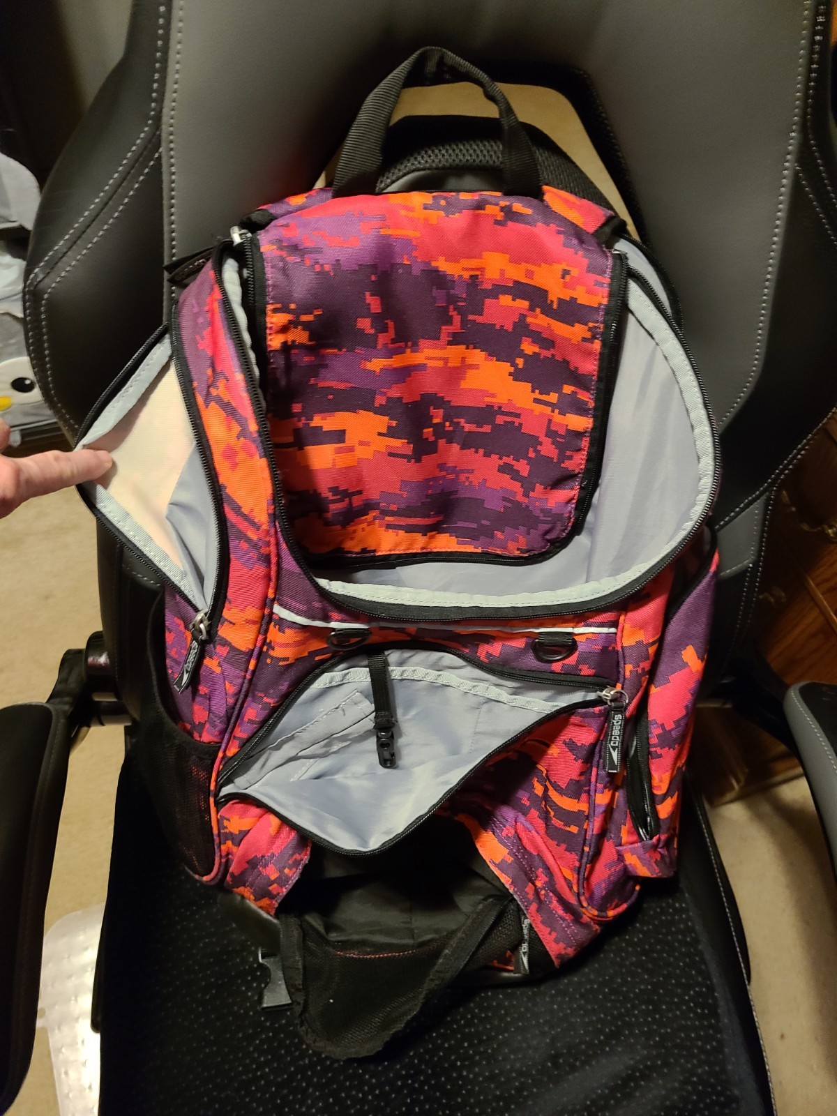 Speedo Swim Teamster Backpack With Baylor Swim Cap and Foam Seat Cushion
