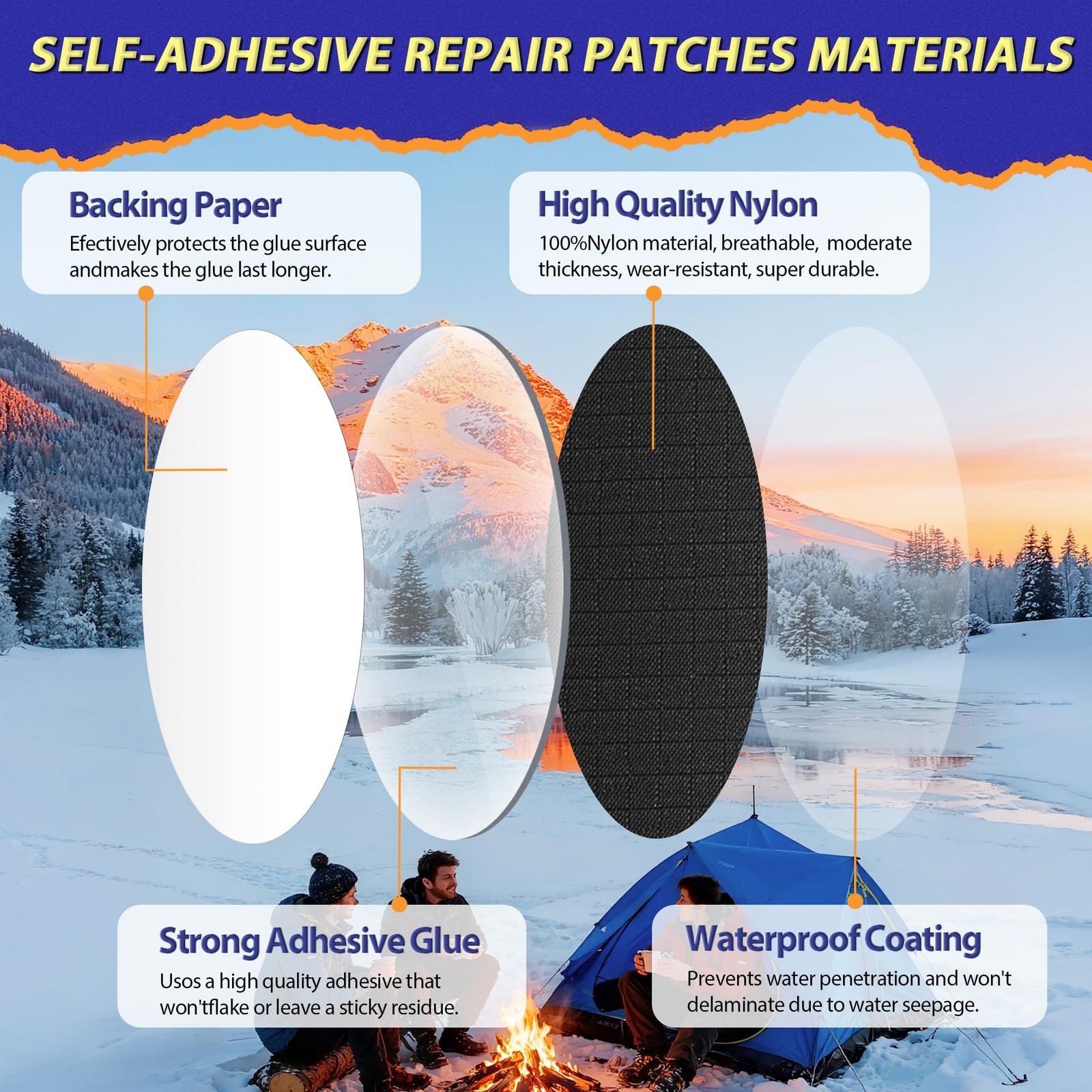 Down Jacket Repair Patch Kit, Outdoor Gear Tenacious Tape, Army Green