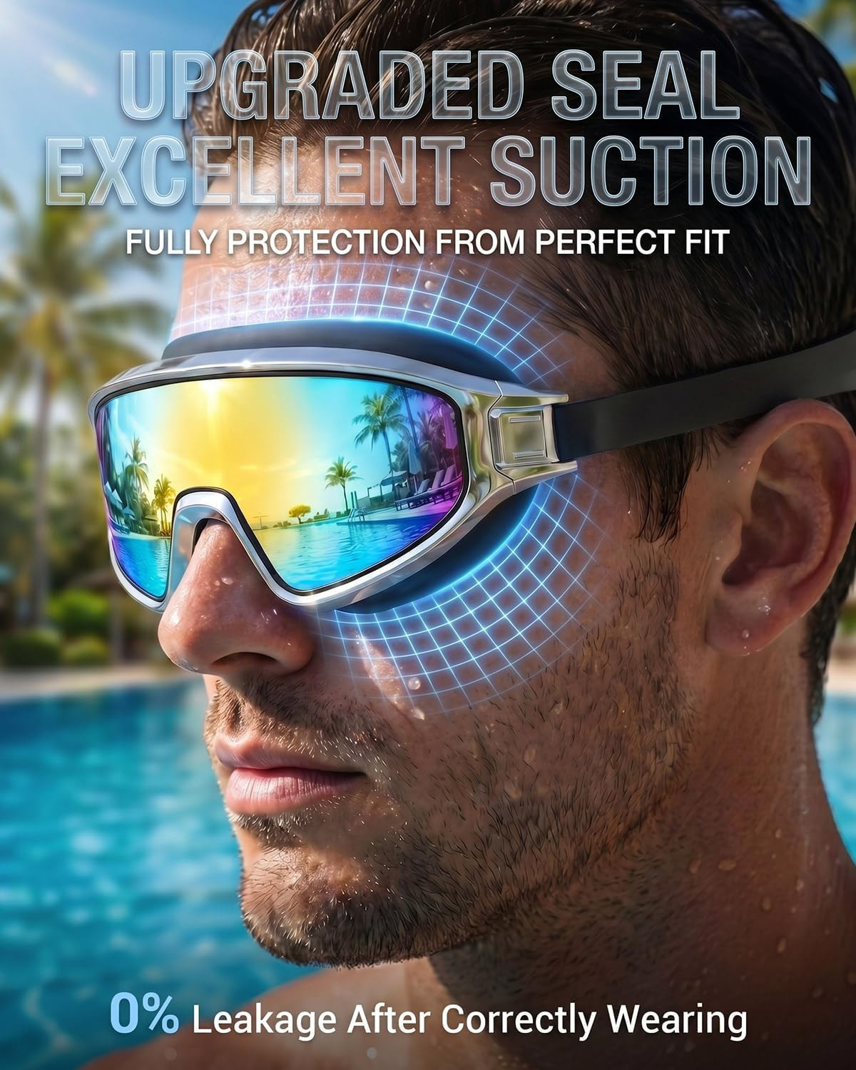 2026 New Swim Goggles, Wide View Swimming Goggle for Adult, anti Fog & UV Leak P