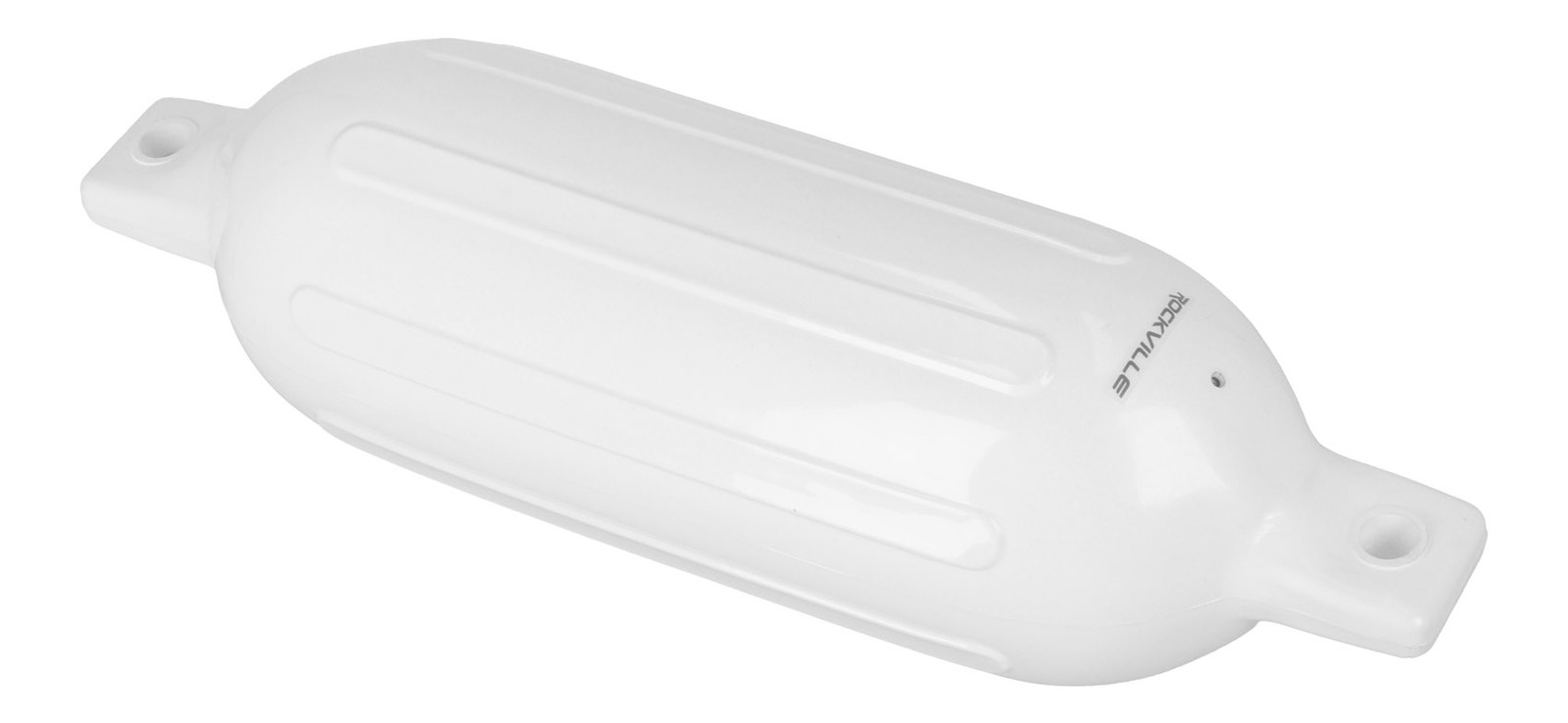 (2) Rockville FEN165-WHITE 6.5″x23″ Boat Fenders + 10 Foot Line Marine Bumpers