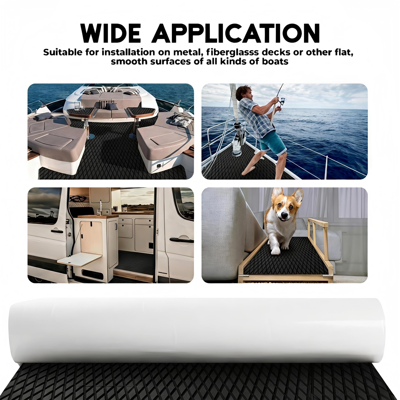 FOCEAN Boat Flooring – EVA Foam Sea Boat Decking Diamond Marine Deck Mats for…