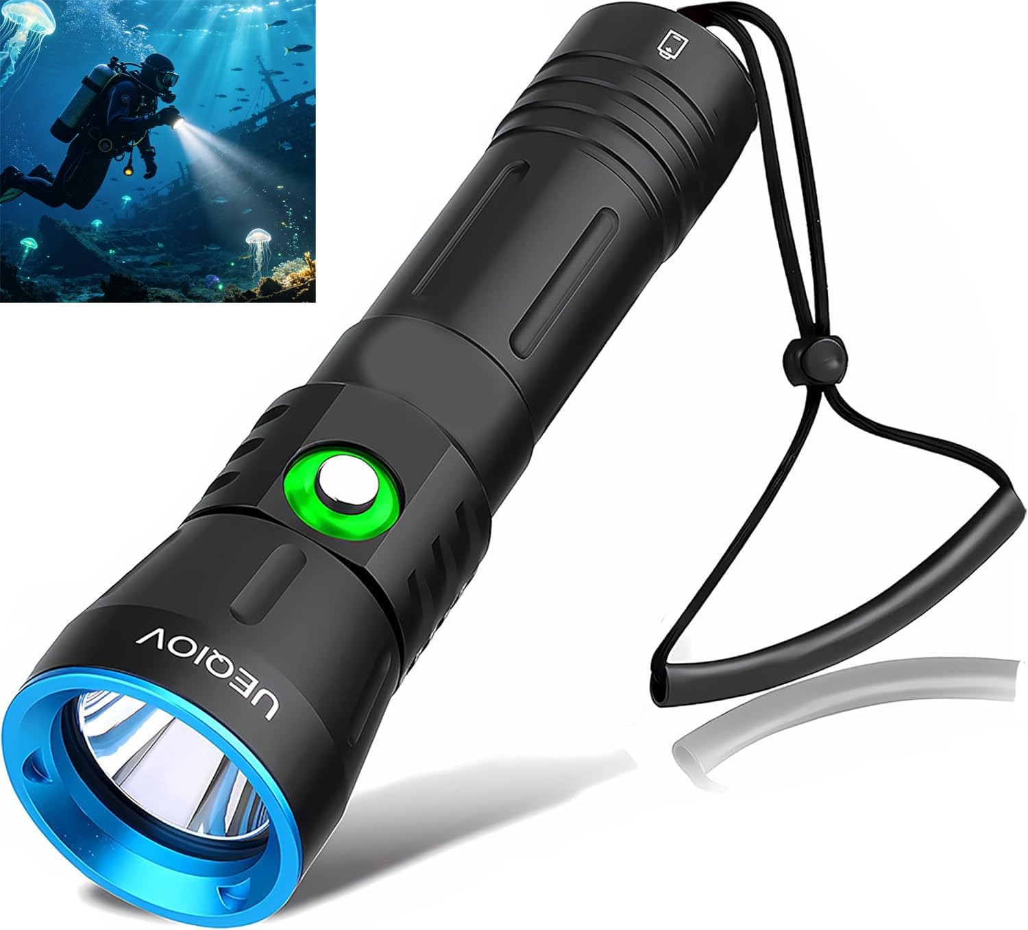 Dive Light Scuba Diving Flashlight Dive Torch Rechargeable,3500Lumens 6 Modes…
