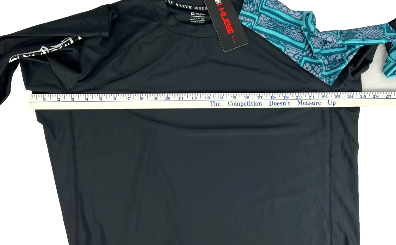 HUGE SPORTS Mens Rash Guard XXXL Long Sleeves UPF 50+ Sun Protection Swim Shirt