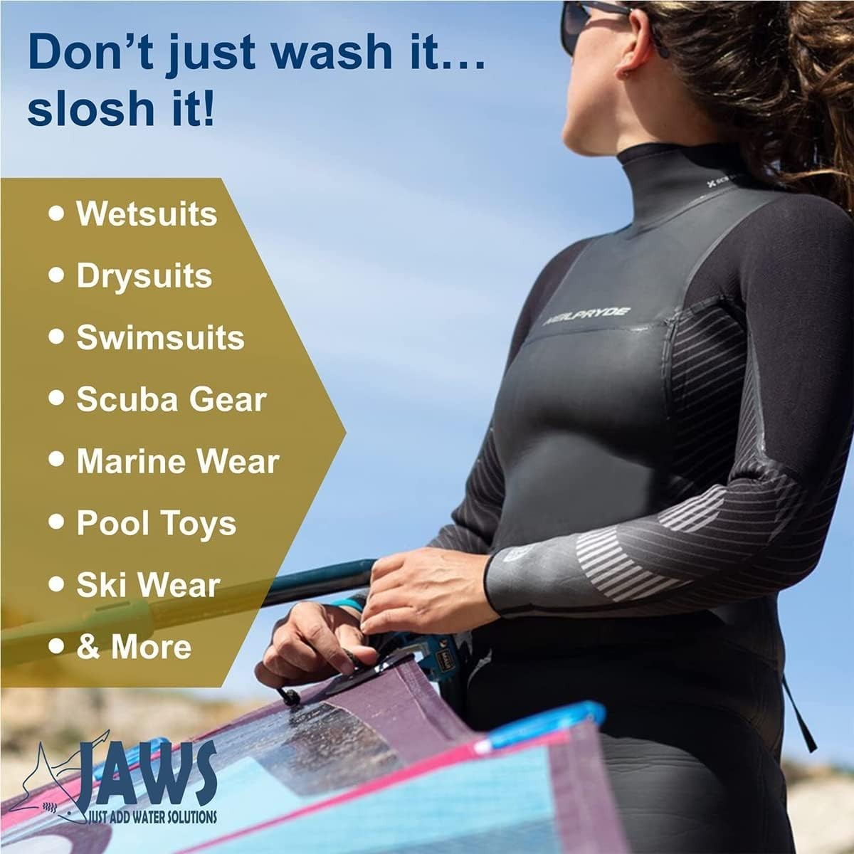 JAWS Slosh Wetsuit Shampoo Cleaner Conditioner 1 fl. oz. Scuba Dive Travel Size