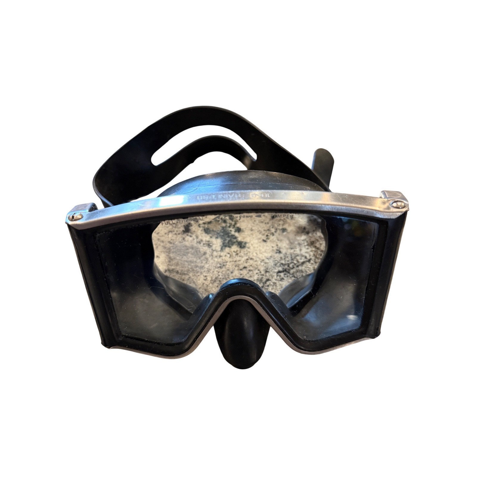 Kinugawa Vintage Scuba Diving Mask Stainless Steel Frame Black Rubber Japan