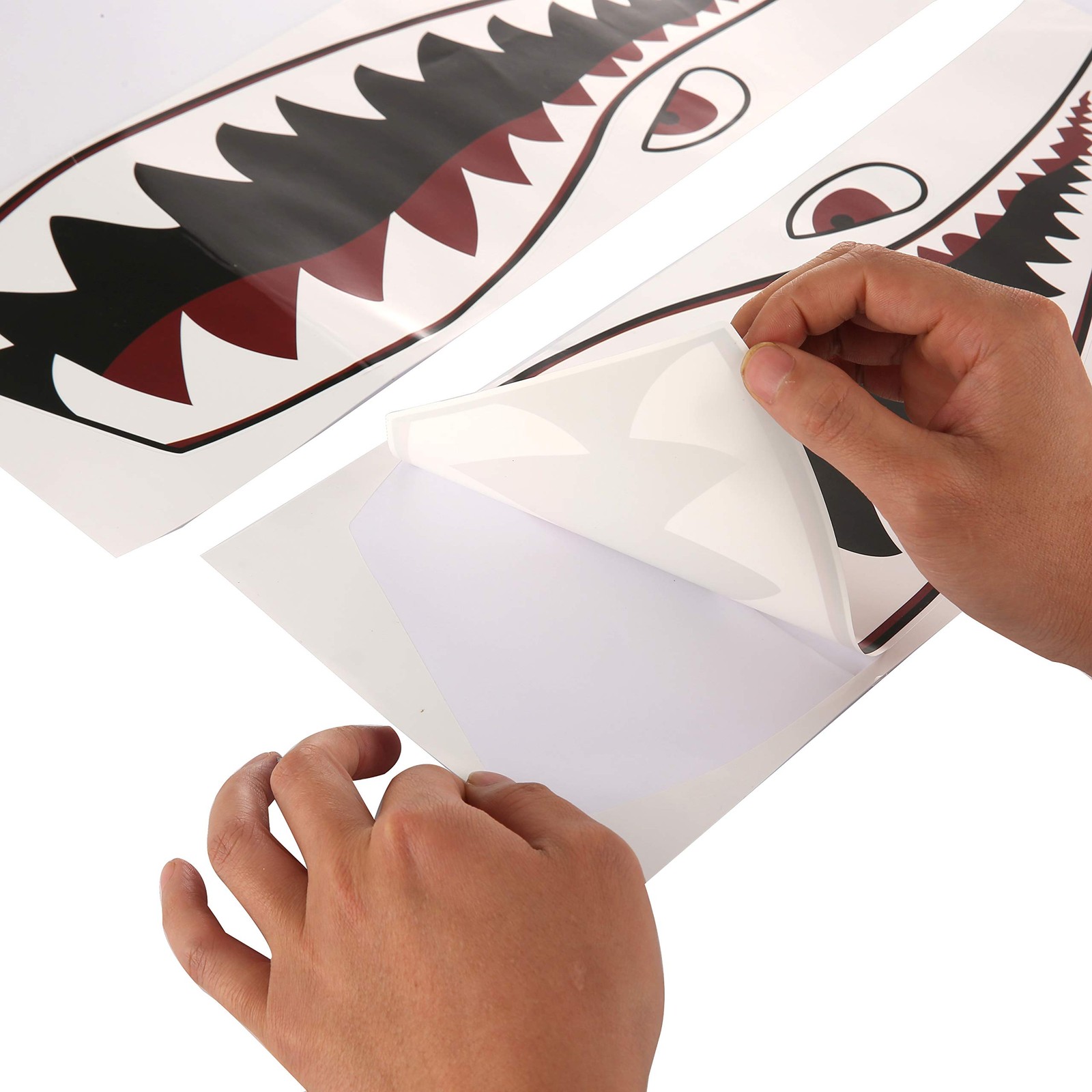 2Pcs Wall Art Warhawk Shark Tiger Vinyl Sticker Waterproof DIY Funny Graphics…