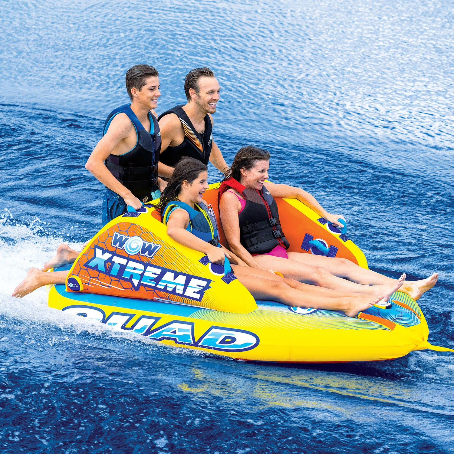 WOW Sports Max Vibes 1-3 Rider Inflatable Towable Tube Boat Raft float