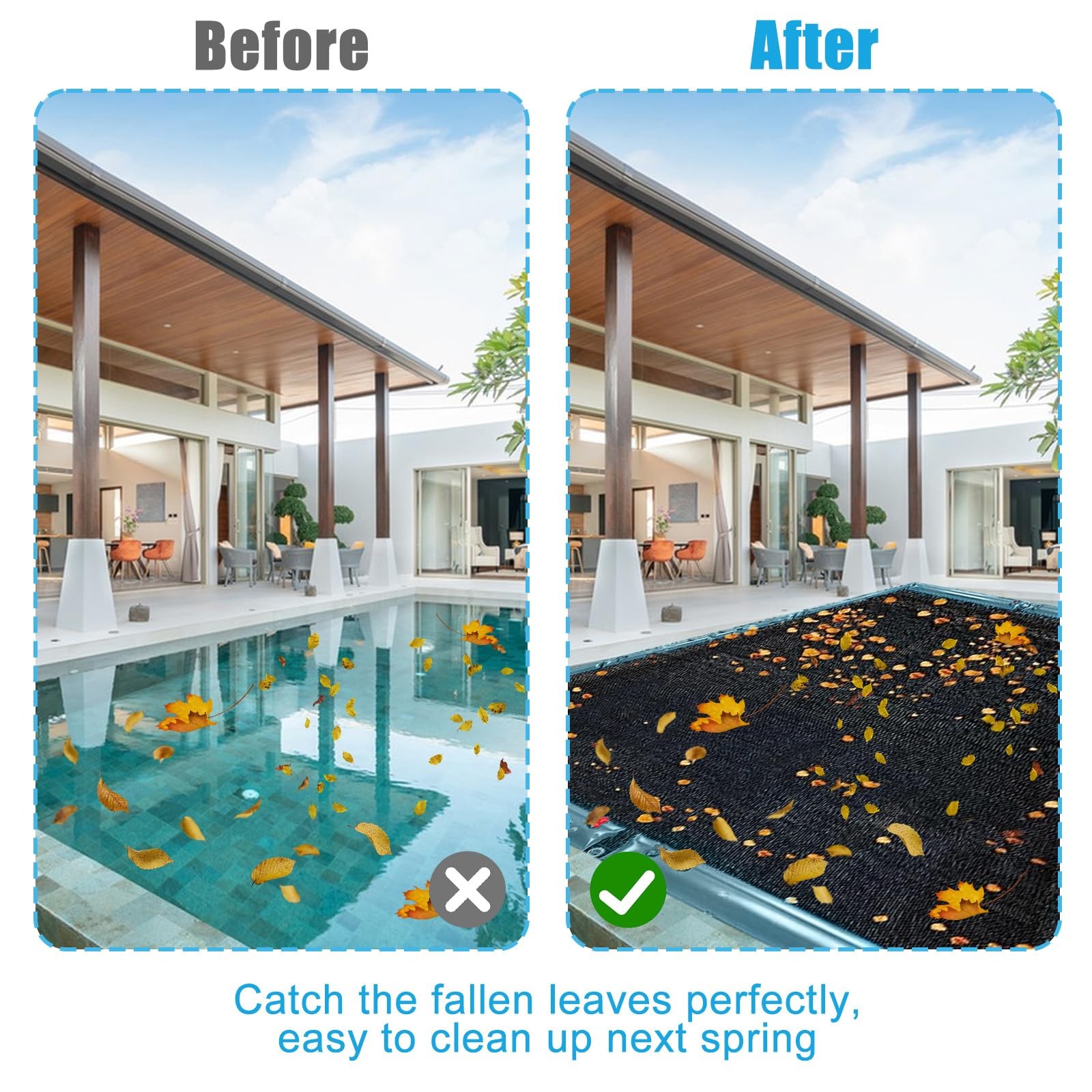 16 x 26FT Pool Leaf Net Cover- Thicken Rectangle Leaf Netting for Inground an…