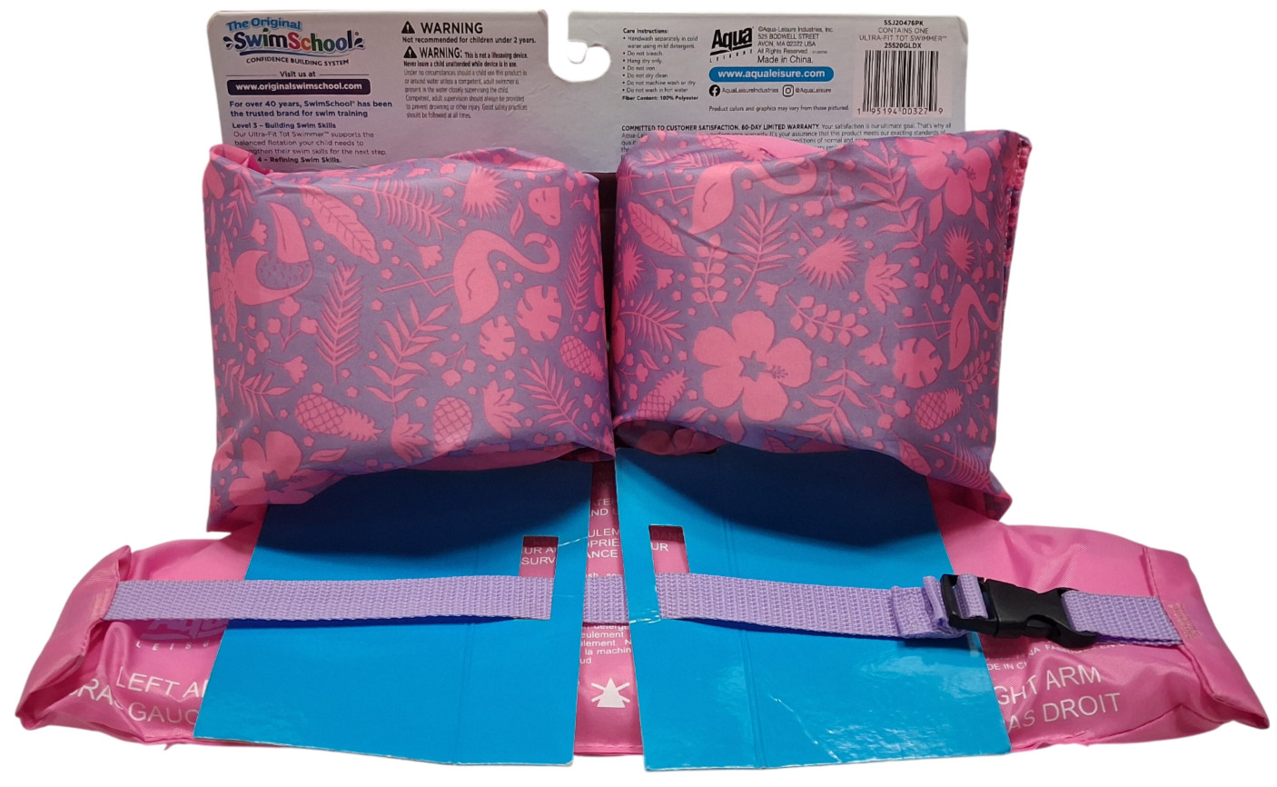 SwimSchool Ultra-Fit Tot Swimmer Float Level 3 Age 4-6 Years Pink 50LBS Max New