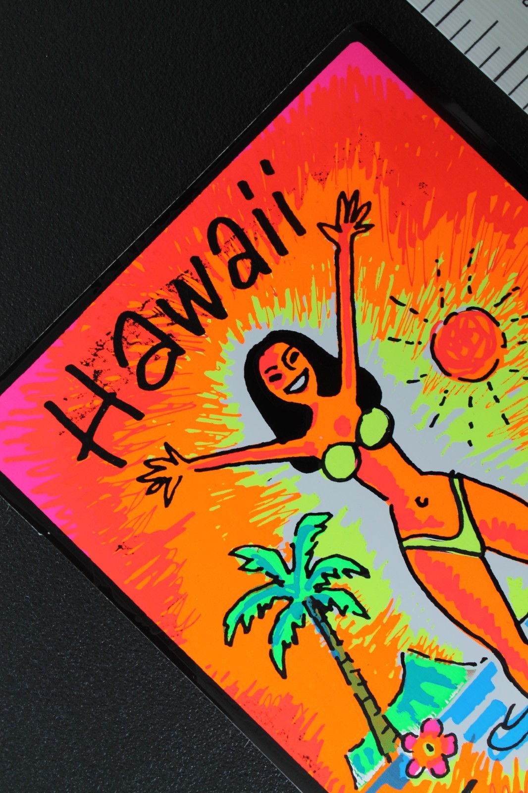 Hawaii Feels Good Aloha Neon Orange Sexy Silver OG V6B Vintage Surfing STICKER