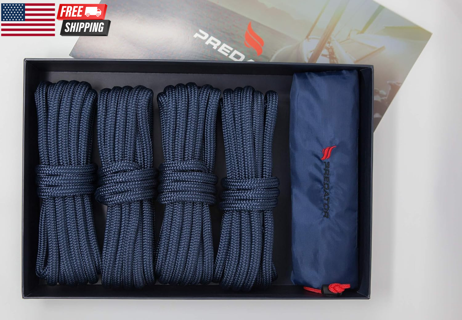 NZ Hi-Performance Dock Lines Bag Set | 3/8″ X 15′ Double Braided Nylon Dock Line