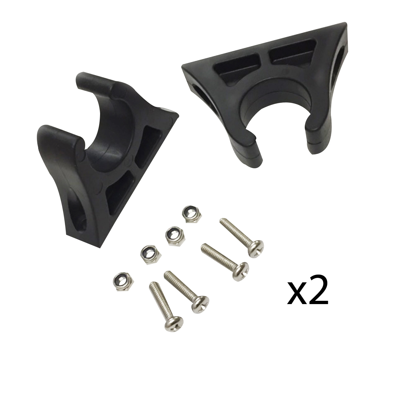 Pactrade Marine Boat Canoe Kayak 2 Pair Of Black Paddle Clips 1 1/8” Diameter