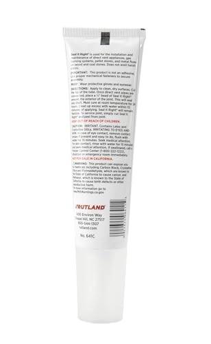 Rutland Products Seal It Right, Flexible Latex Sealant, 2.3 fl oz Tube, Black