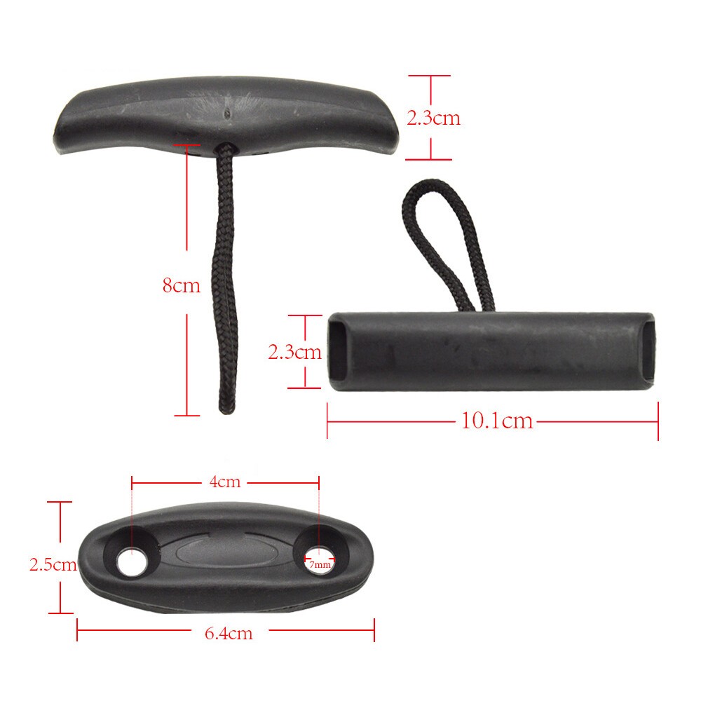 4 Pack Kayak Carry Pull Handle T-Handle with Cord and Pad Eyes Screws