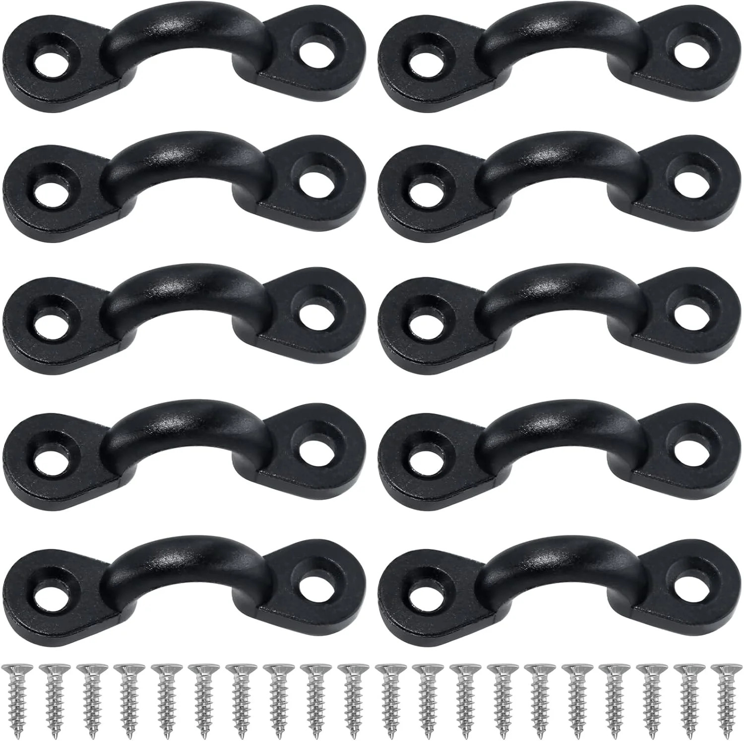 Kayak Accessories Pad Eye Kit 10PCS Nylon Pad Eyes with 20Stainless Steel Screws