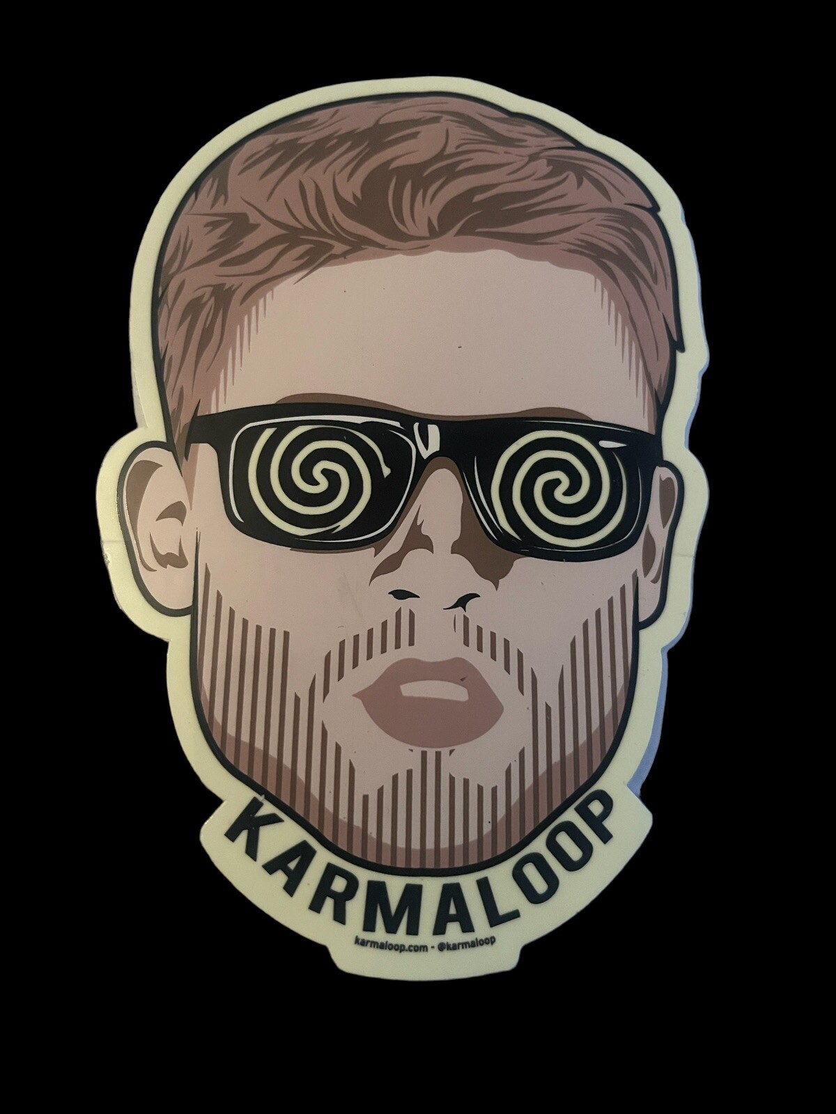 Karmaloop Man Sunglasses Glow In Dark 5.5” Sticker Skateboarding Streetwear NEW