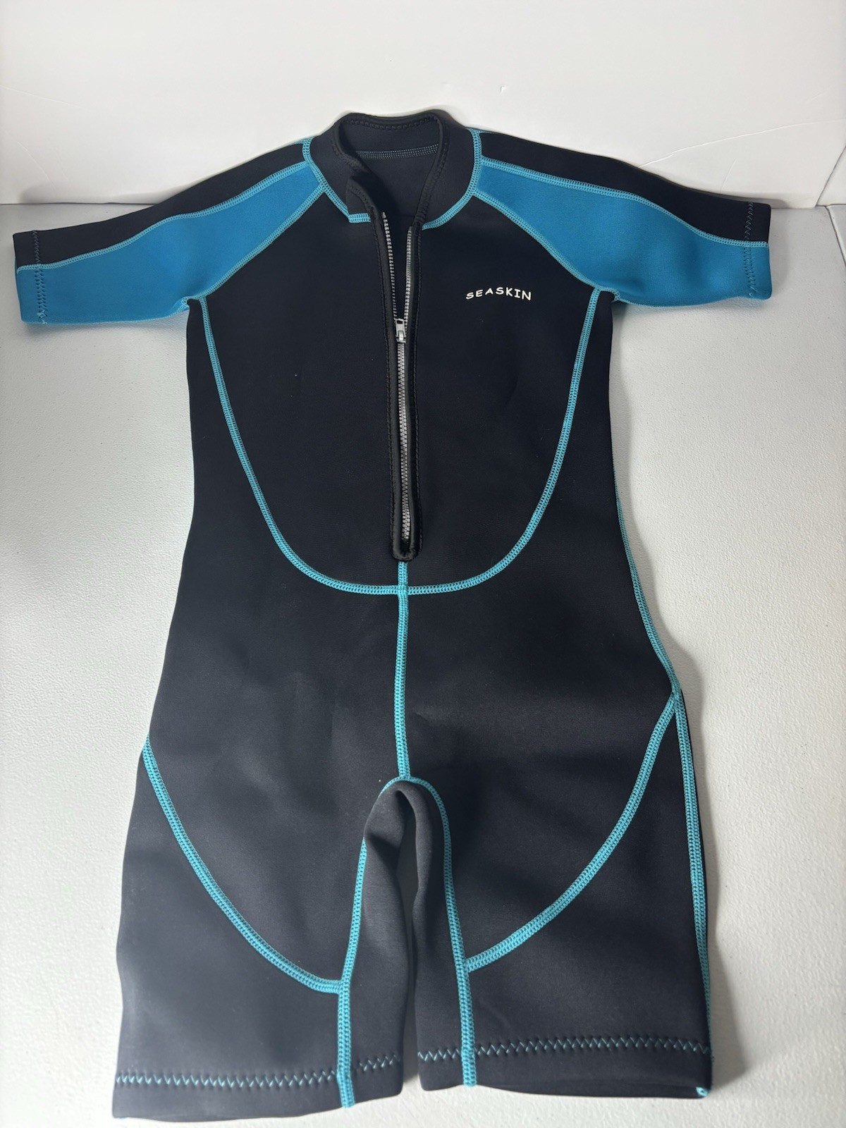 Seaskin Short Sleeve Neoprene Wetsuit Womens 3mm Black Blue