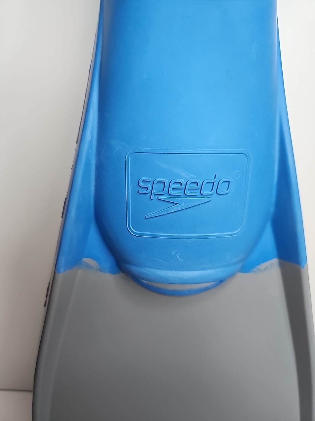 Speedo Trialon Rubber Swim Fins Flippers Unisex Adult Medium 7-8 Blue Gray