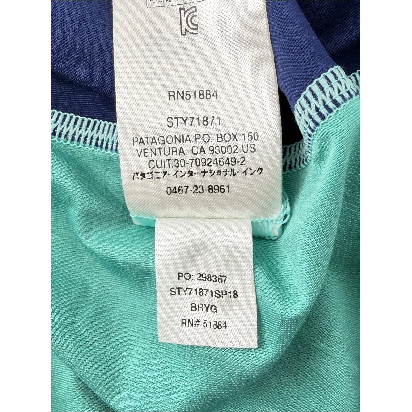 Patagonia Micro Swell Rash Guard Blue Teal Top Women’s Sz M Surfing Active Beach