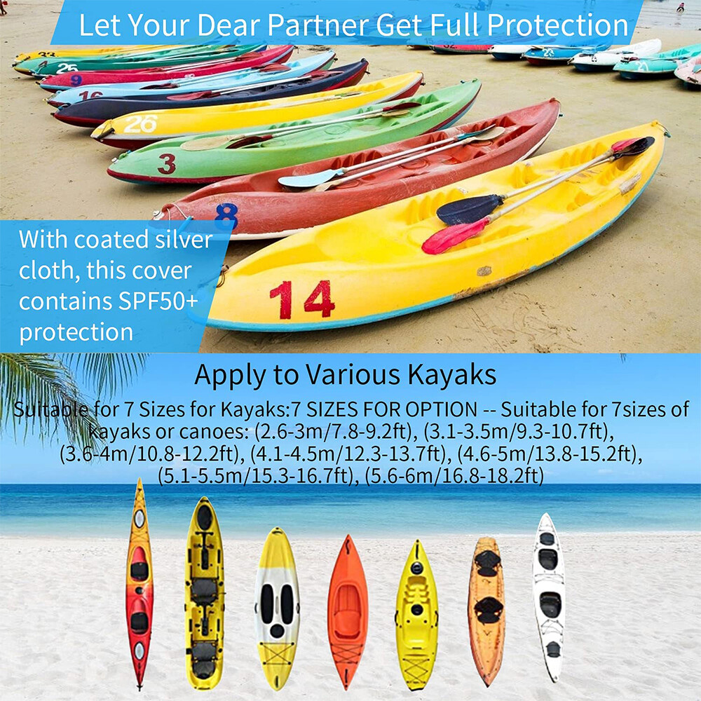 6.9ft-16.4ft Camo Kayak Canoe Boat Waterproof UV Resistant Dust Storage Cover