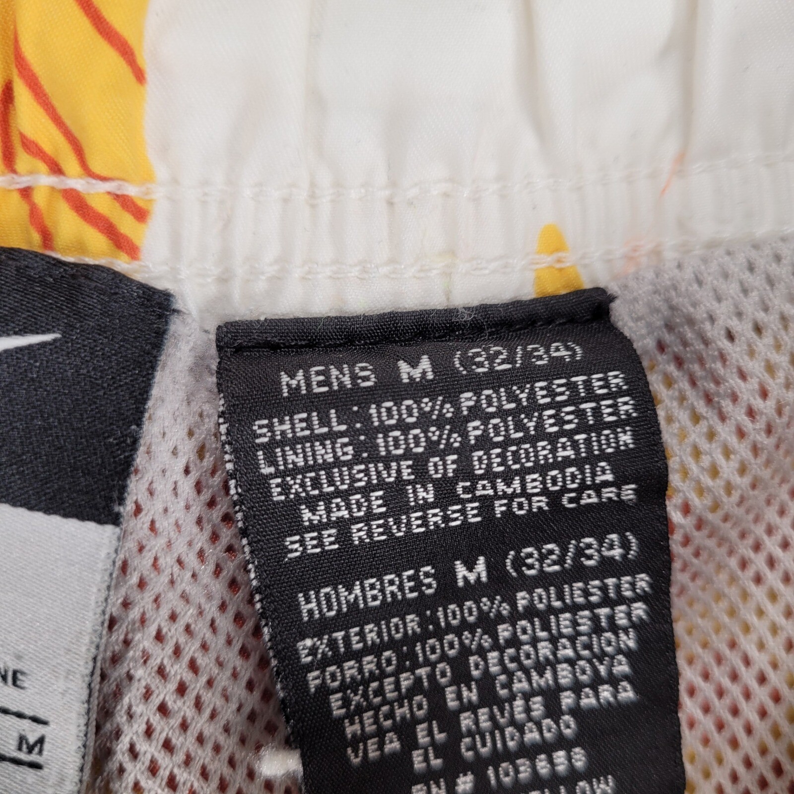 Nike Y2K Floral Swim Trunks Hawaiian Yellow Orange White Mens Medium M