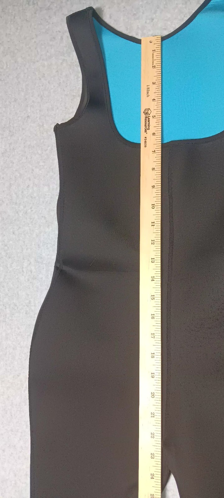 Wet Suit Workout Outfit Womens Size Small Black And Blue Sleeveless Body Fitting
