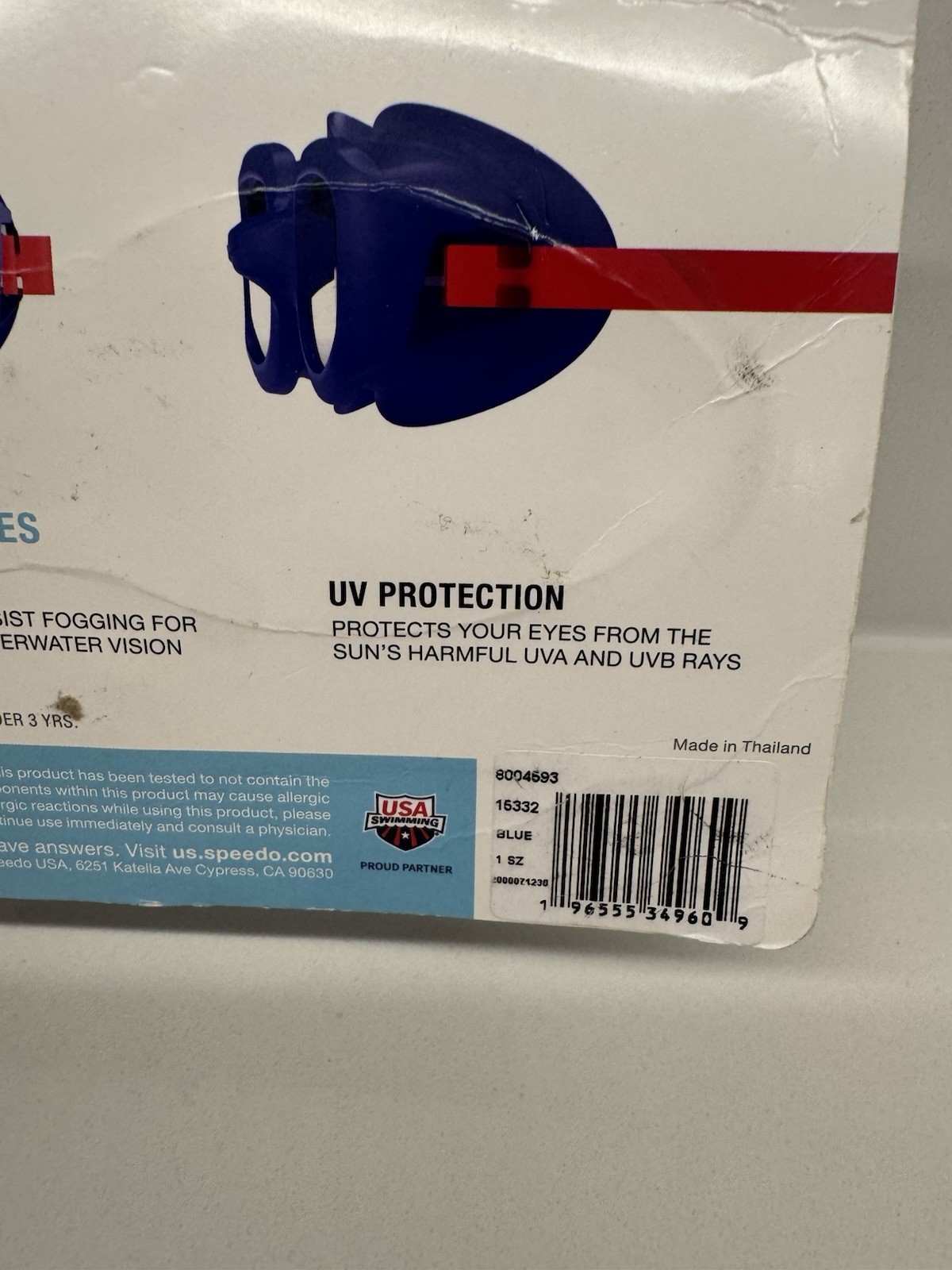 Speedo Kids’ Sonic Swim Goggles Age 3-6 blue red new sealed no leak water sport