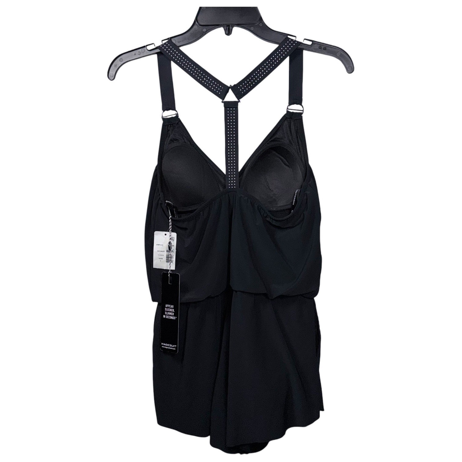MagicSuit Womens Size 8 Black Star Studded Gabby Racerback 1 Piece Swimsuit NWT