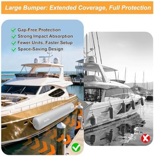 Boat Fenders for Docking, Full Protection Boat Bumpers for Docking with 2 Rop…