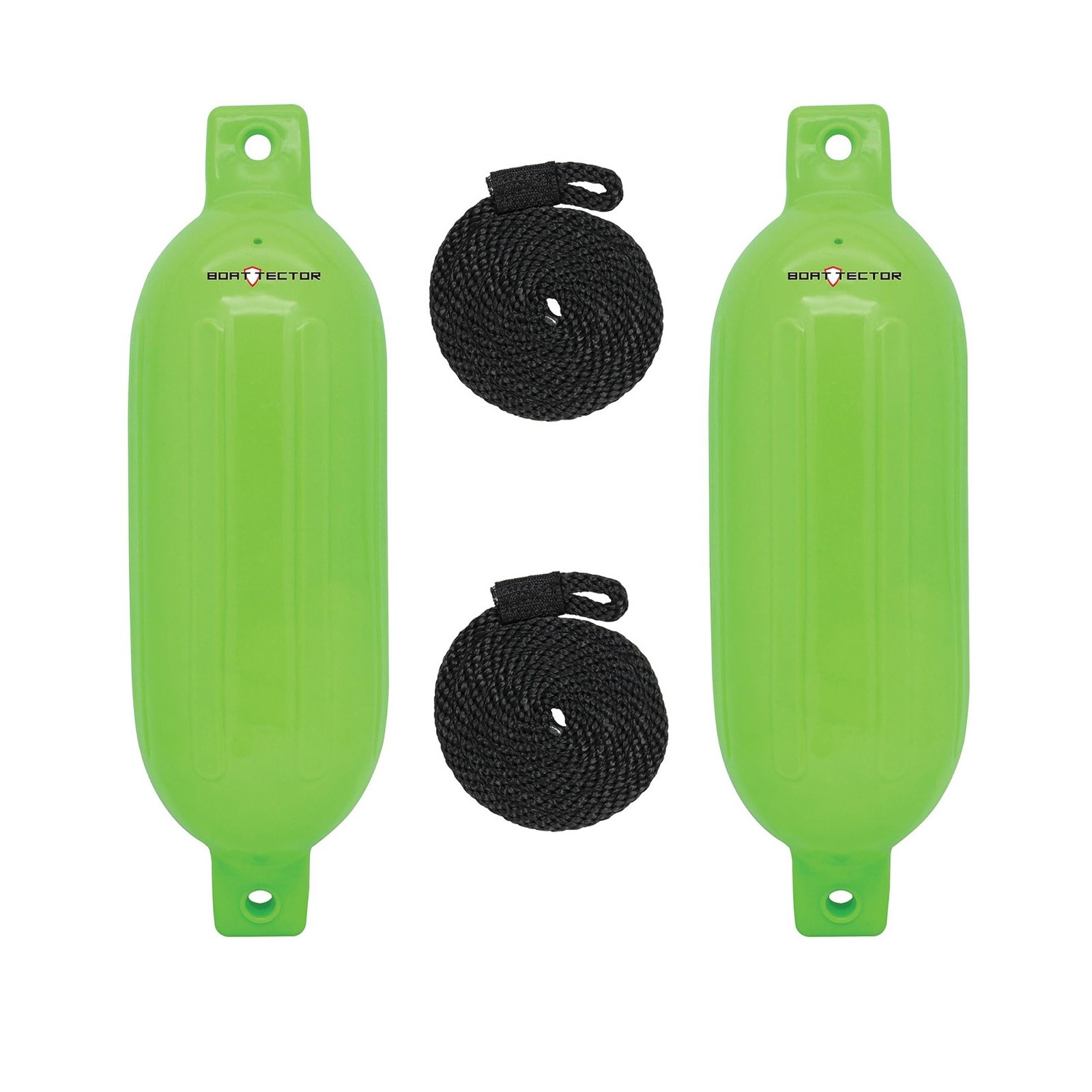 Inflatable Boat Fenders 2-Pack – 4.5″ x 16″, Neon Green, Durable Protection
