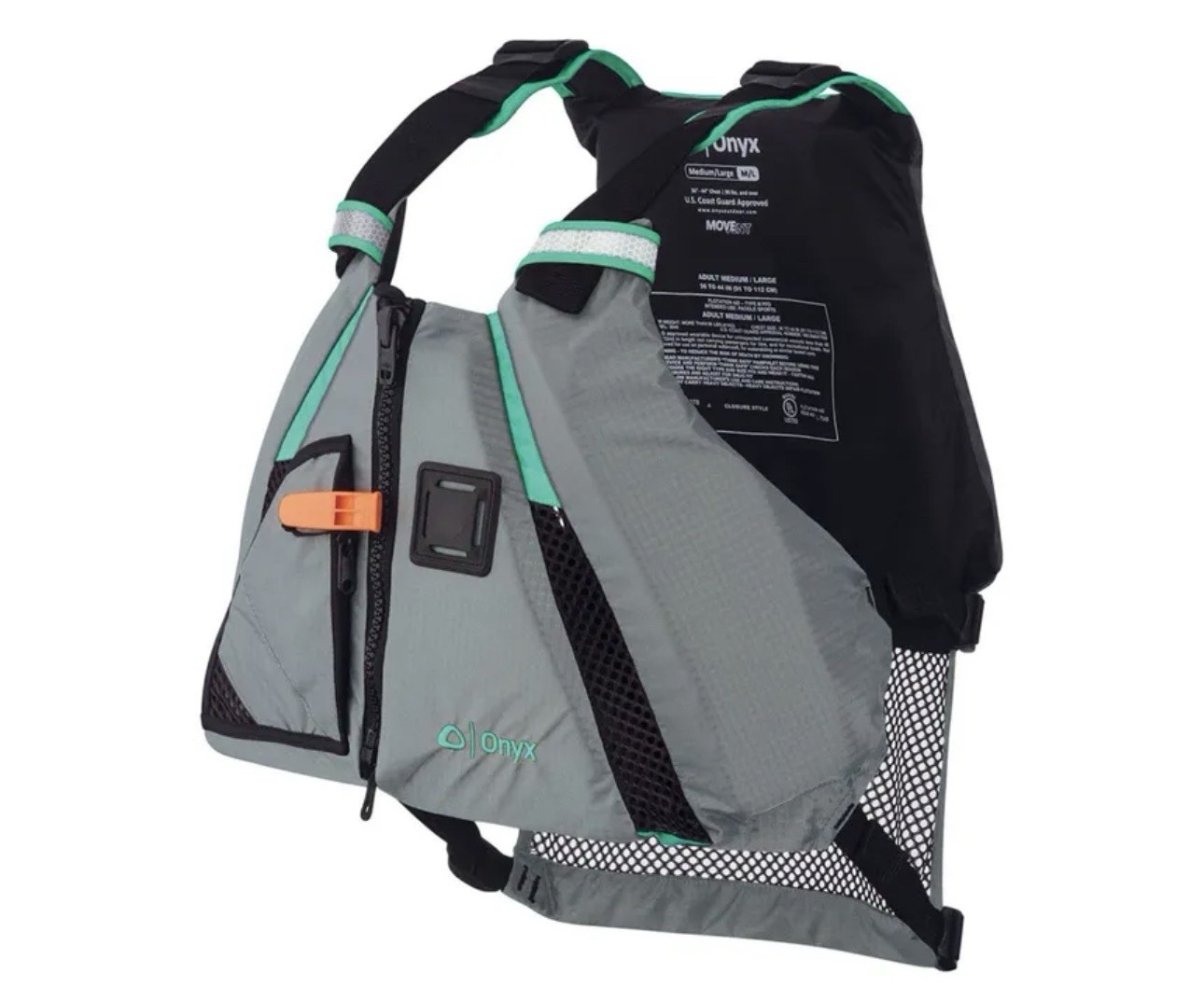 Onyx MoveVent Dynamic Paddle Sports Life Vest Size M/L Aqua Kayak