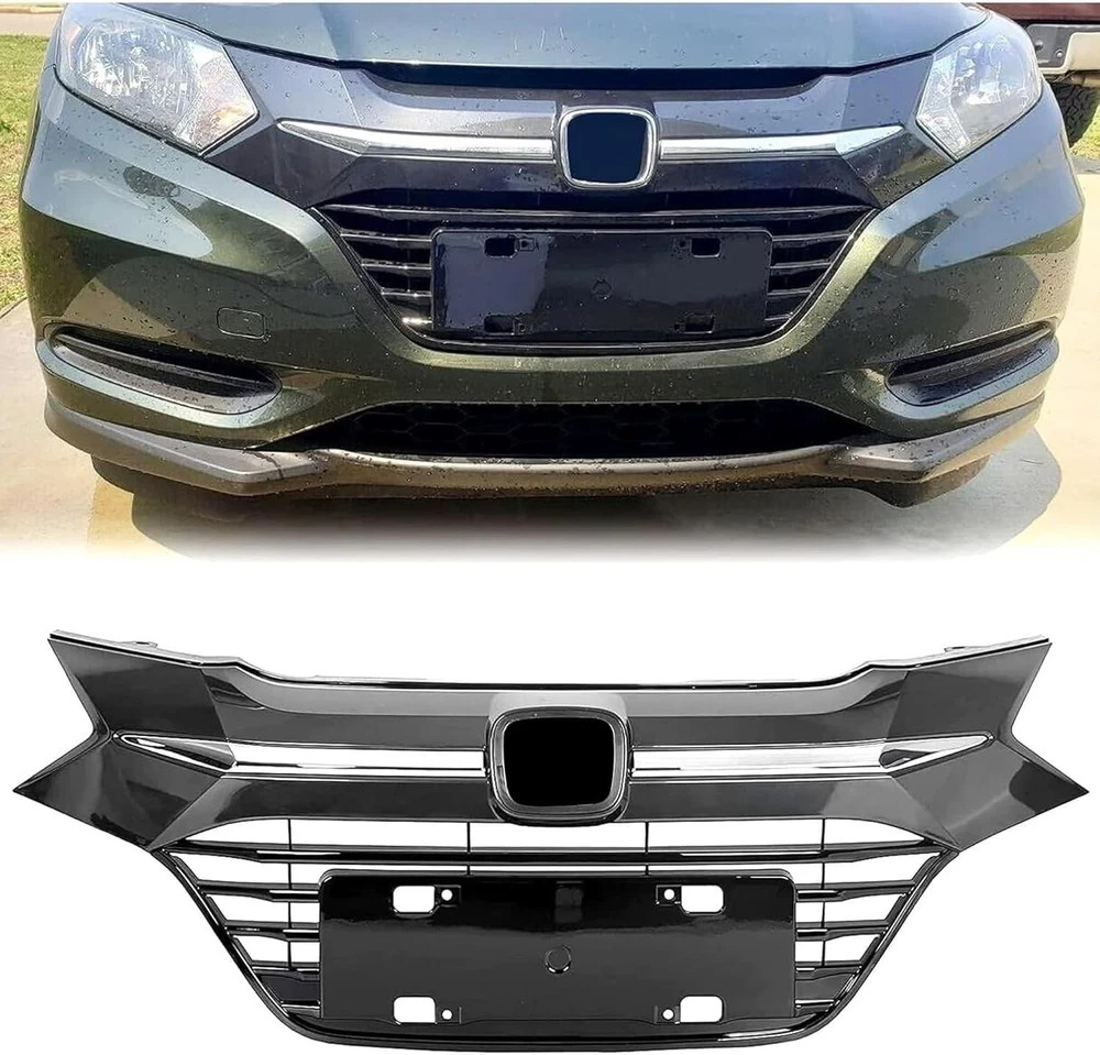 Front Upper Bumper Grille Compatible With 2016 2017 2018 Honda HRV HR-V Grill A