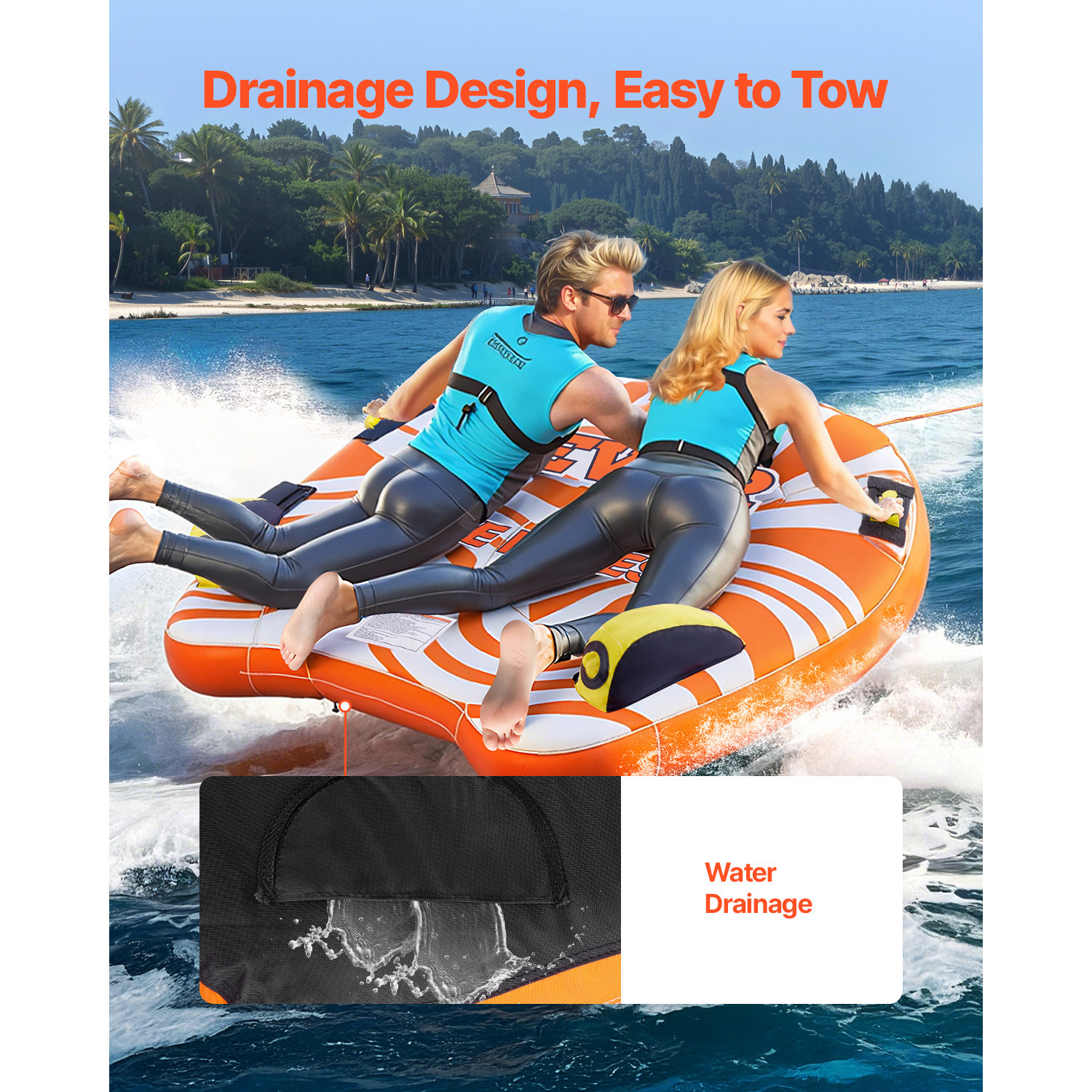Towable Tube for Boating 1-2 Riders Boating Tubes Towable Water Sport