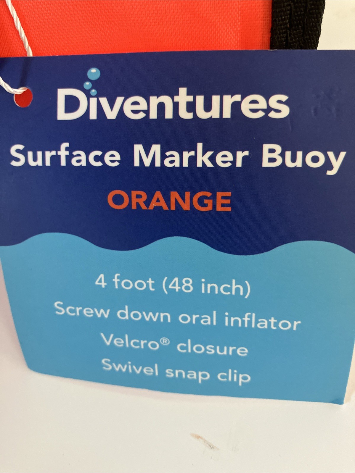 Surface Marker Buoy Orange SMB 4′ 4 Ft Diventures 4 Foot Four Feet New