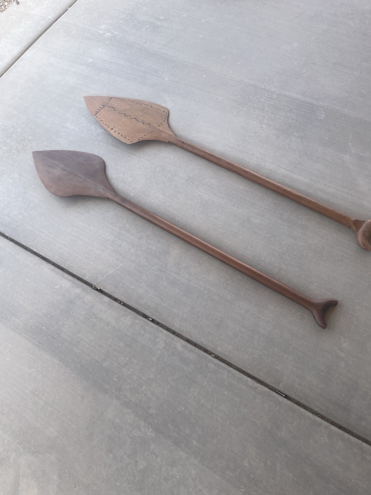 Two Yononomi Canoe paddles museum pieces the condition is excellent 47 X 9 1/2