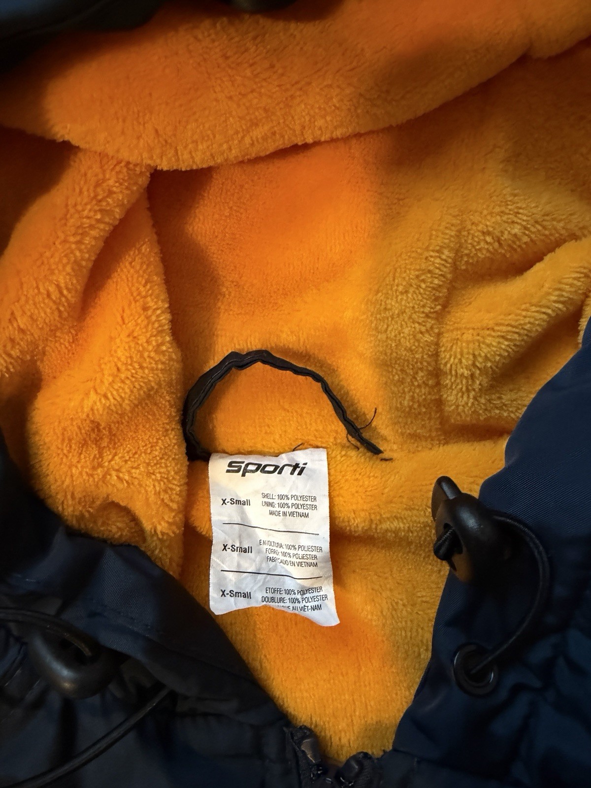 Sporti Unisex Swim Parka Water Resistant Fleece Lined Hooded Navy/Gold M
