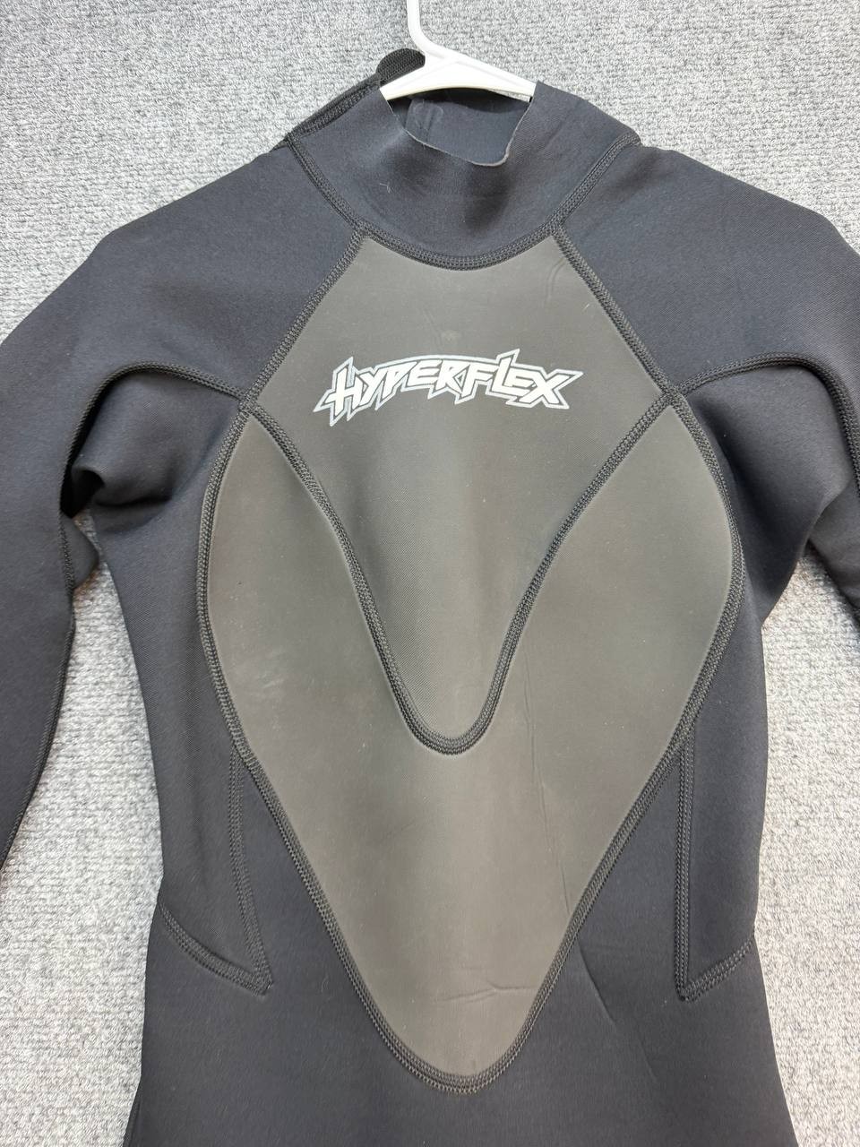 Hyperflex Women’s Size 8 Hooded Full Wetsuit Black Gray Front Zip Neoprene