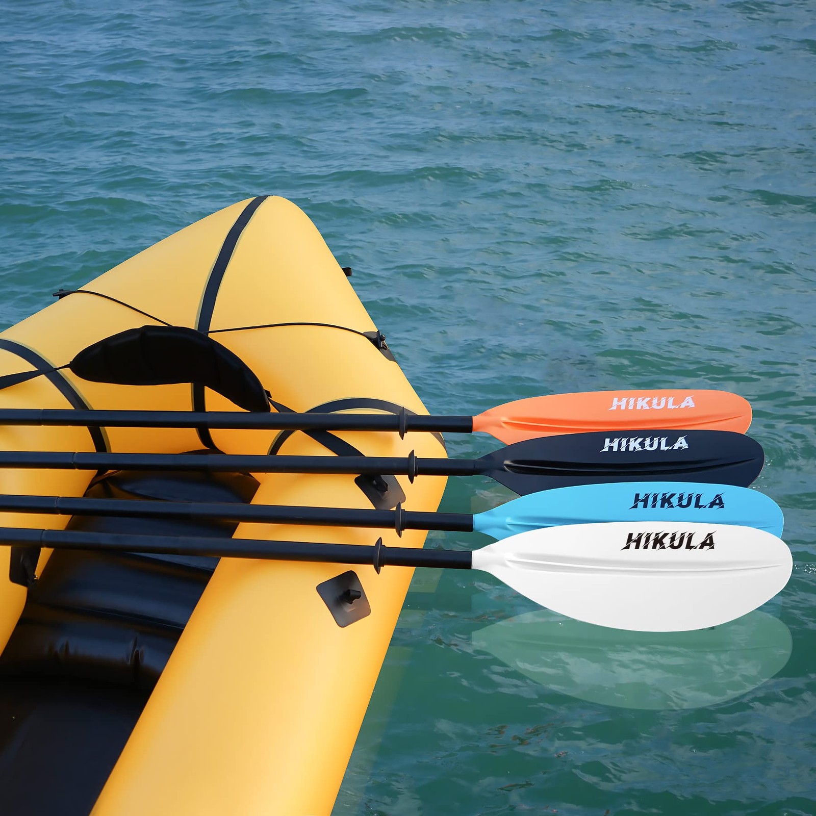 Kayak Paddle 4 Pieces Aluminum Shaft and PP Blade Floating 86.6in/220cm, 90.5…