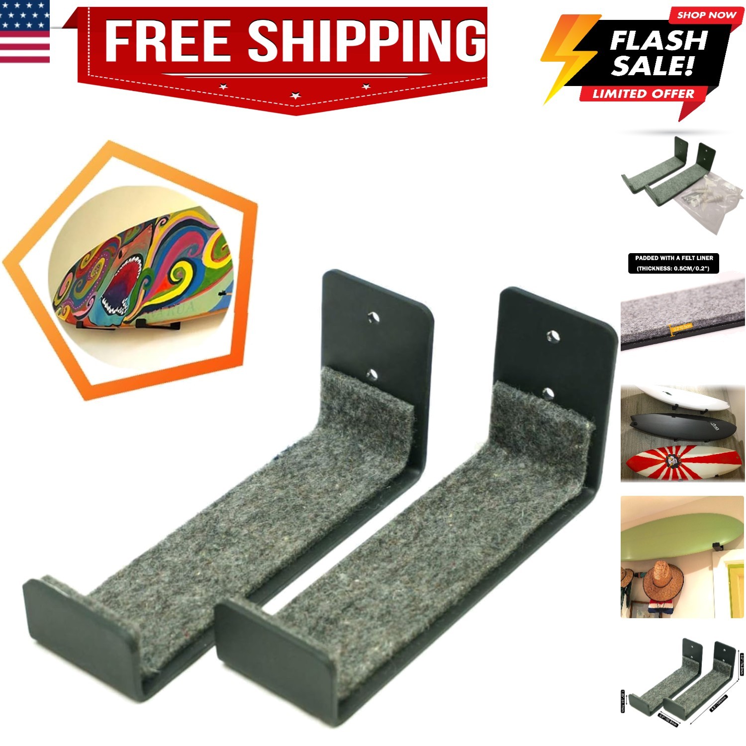 SUP Wall Rack Surfboard Wall Rack SUP Wall Mount – As a Display Background Wa…